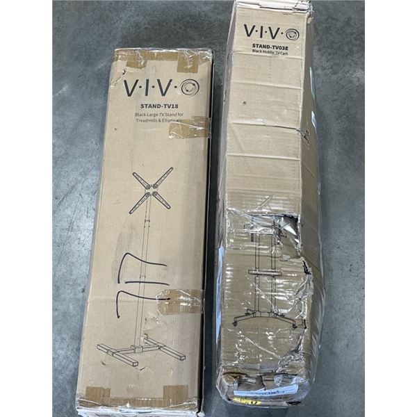 VIVO BLACK MOBILE TV CART AND TV STAND VIVO BLACK LARGE TV STAND