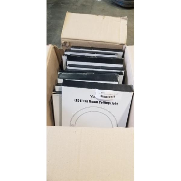 CASE OF NEW LED FLUSHMOUNT CEILING LIGHTS