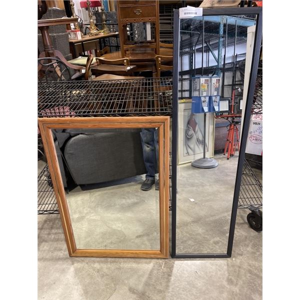 2 DRESSING MIRRORS, OAK ONE IS BEVELLED