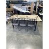 Image 2 : METAL FAUX STONE TOP DINING TABLE AND 6 CHAIRS