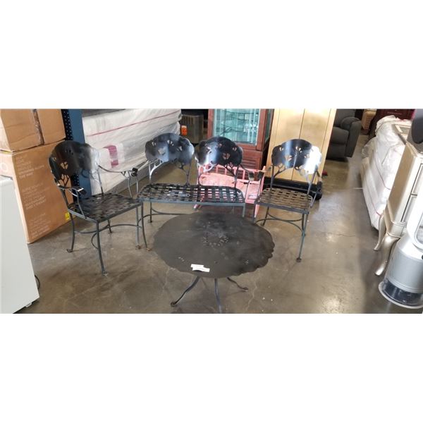 4 PC BLACK METAL PATIO SET