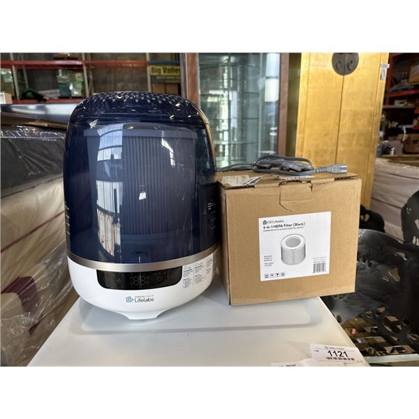 DH LIFELABS AAIRA+ HUMIDIFIER HOCI DRY AIR HUMIDIFIER - TESTED WORKING, RETAIL $349 AND HEPA  AIR FI