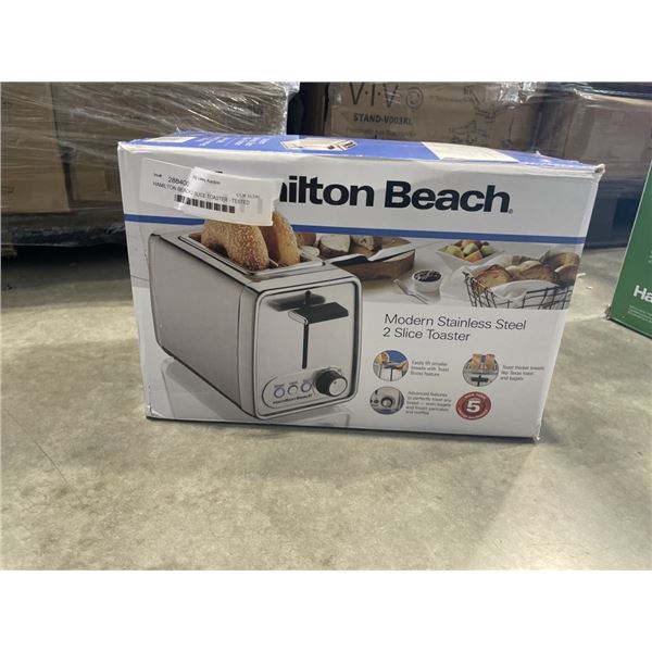 HAMILTON BEACH 2 SLICE TOASTER - TESTED WORKING, RETAIL $49