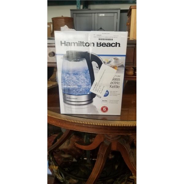 HAMILTON BEACH 1.7L GLASS ELECTRIC KETTLE - TESTED WORKING