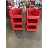 Image 4 : 6 AKRO RED STACKING ORGANIZER BINS 20" D X 12" W, AND 8" TALL