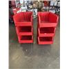 Image 4 : 6 AKRO RED STACKING ORGANIZER BINS 20" D X 12" W, AND 8" TALL