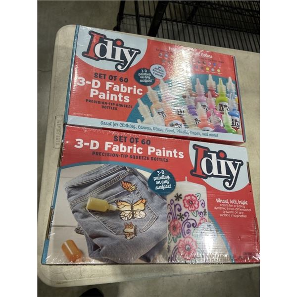 2 IDIY FABRIC PAINT SET 60 DIFFERENT COLOURS IN EACH PACK