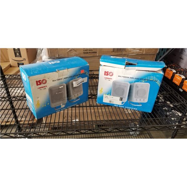 2 SETS OF NEW APLIFIED COMPUTER SPEAKERS