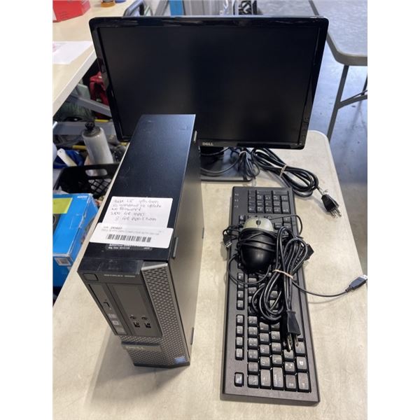 DELL I5 4TH GEN COMPUTER WITH 250 GB HDD, 8 GB DDR3 AND A DELL MONITOR AND KEYBOARD AND MOUSE