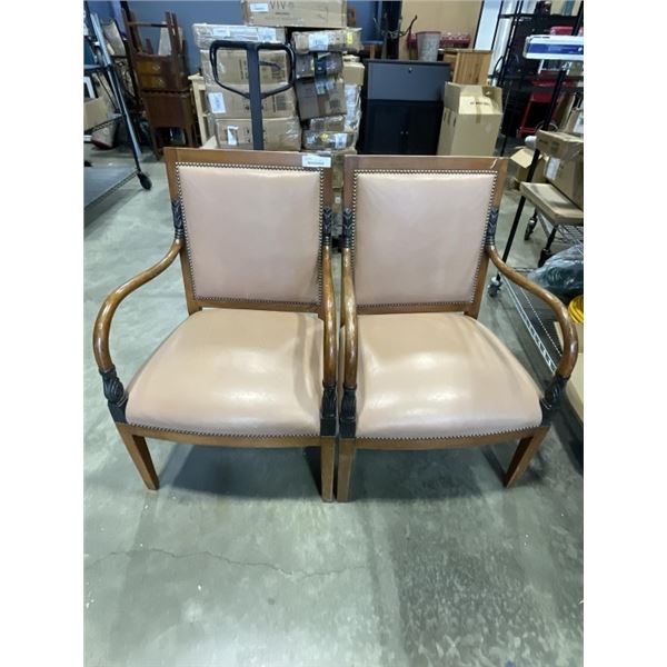 2 MATCHING BUTTON BACK CHAIRS
