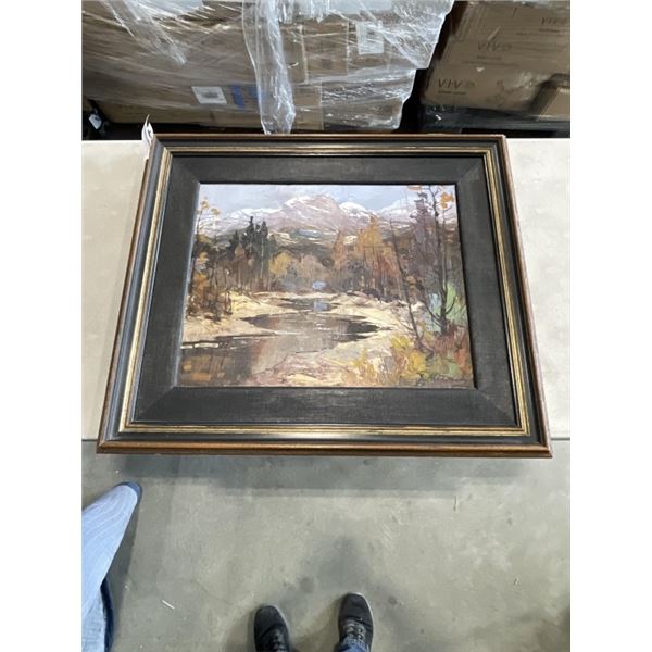 ORIGINAL OIL PAINTING  (CABIN IN THE WOODS)