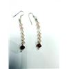 Image 2 : STERLING SILVER ROSE QUARTZ AND RUBY EARRINGS, RETAIL $350.00.