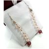 Image 3 : STERLING SILVER ROSE QUARTZ AND RUBY EARRINGS, RETAIL $350.00.