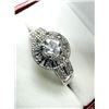 Image 3 : STERLING SILVER NATURAL WHITE QUARTZ (0.23CT) WITH CZ RING, SIZE 7.5, W/A $450.00.