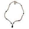 Image 3 : STERLING SILVER NATURAL ROSE QUARTZ, RUBY AND BLACK TOURMALINE BEAD NECKLACE, RETAIL $400.00.