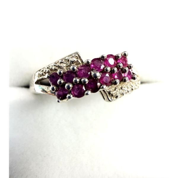 STERLING SILVER NATURAL ENHANCED RUBY (0.36CT) RING, SIZE 7, W/A $500.00.