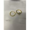 Image 2 : NEW 14K GOLD PLATE SIMULATED DIAMOND (CZ) HALO RING SET, SIZE 8