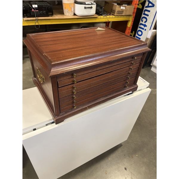 DELUXE WOODEN CASE FOR COINS OR WATCHES