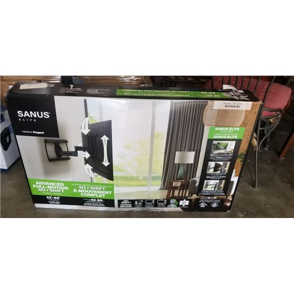 SANUS ELITE 42"-90" ADVANCED FULL MOTION 4D AND SHIFT TV WALL MOUNT, RETAIL $439
