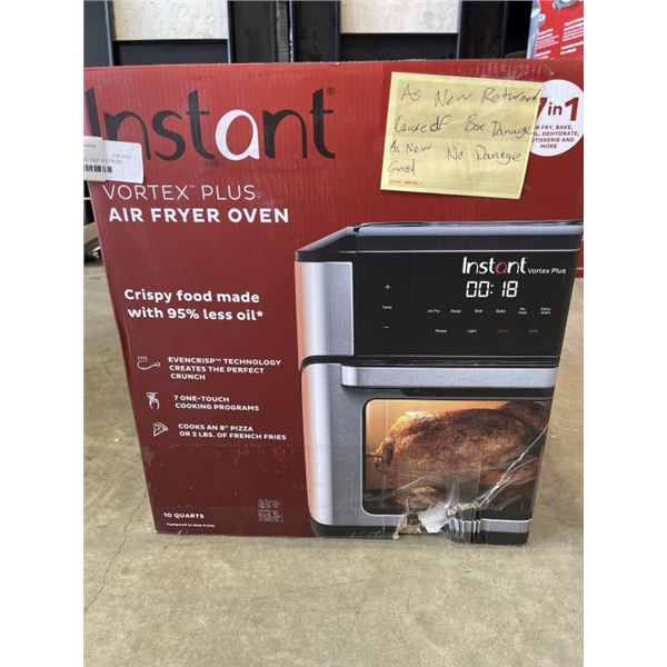 INSTANT POT VORTEX PLUS 10QT AIR FRYER OVEN - TESTED WORKING, RETAIL $299