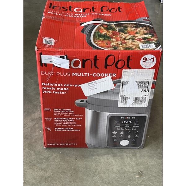 INSTANT POT DUO PLUS 9-IN-1 8QT ELECTRIC PRESSURE COOKER - TESTED WORKING, RETAIL $209
