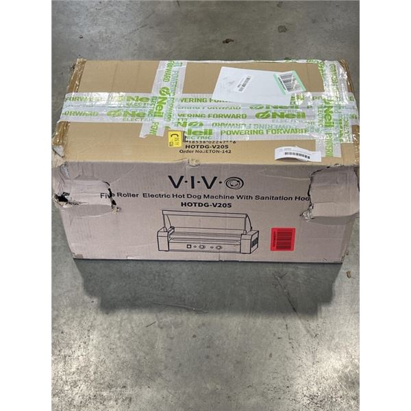 VIVO FIVE ROLLER ELECTRIC HOT DOG MACHINE WITH SANITATION HOOD