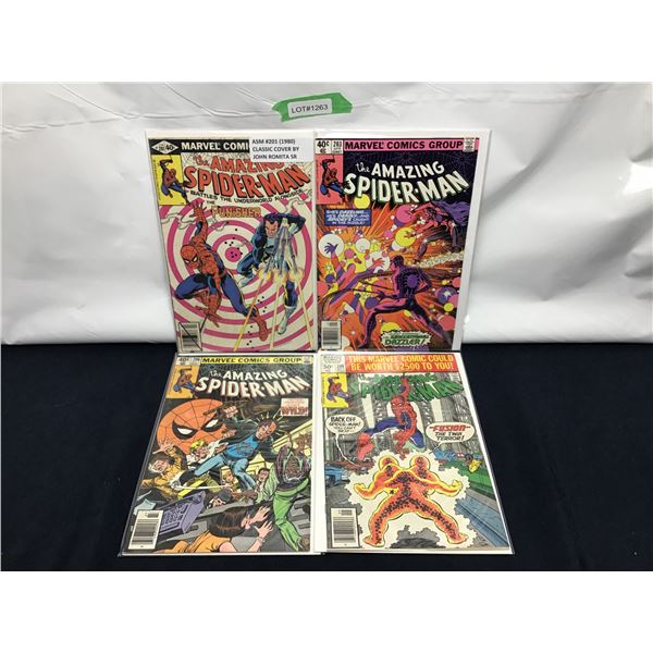 The Amazing Spider-man #201, #203(KEY/NEWS), #206, #208(NEWS) (1978)
