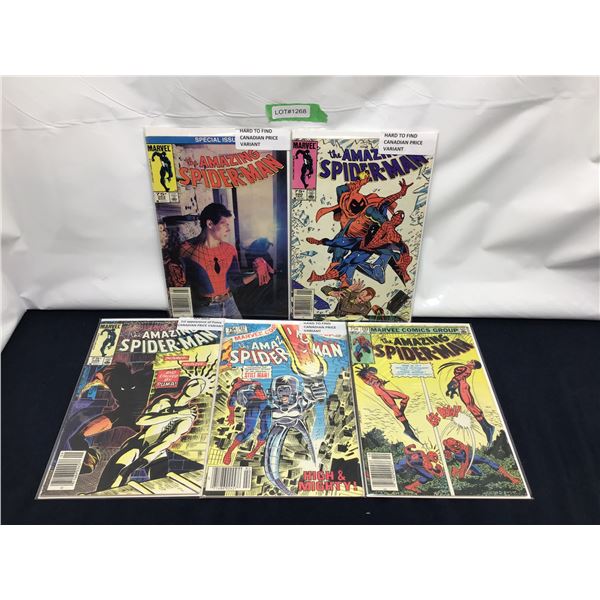 The Amazing Spider-man Canadian Price Variants #233, #237, #256, #260, #262 (1980s)