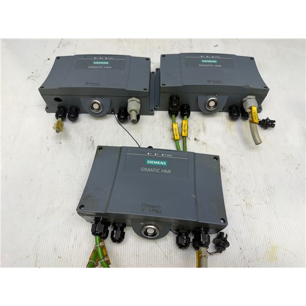 Lot of (3) Siemens #6AV2 125-2AE23-0AX0 Modules (All have damaged mounting holes)