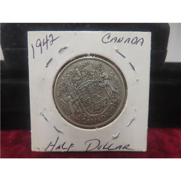 1942 King George VI Half Dollar, 800 Silver