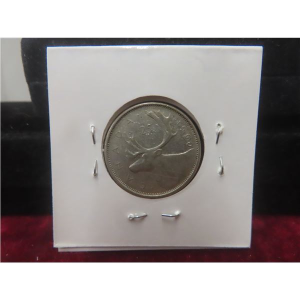 1960 Canadian Quarter, Silver 800 Fineness