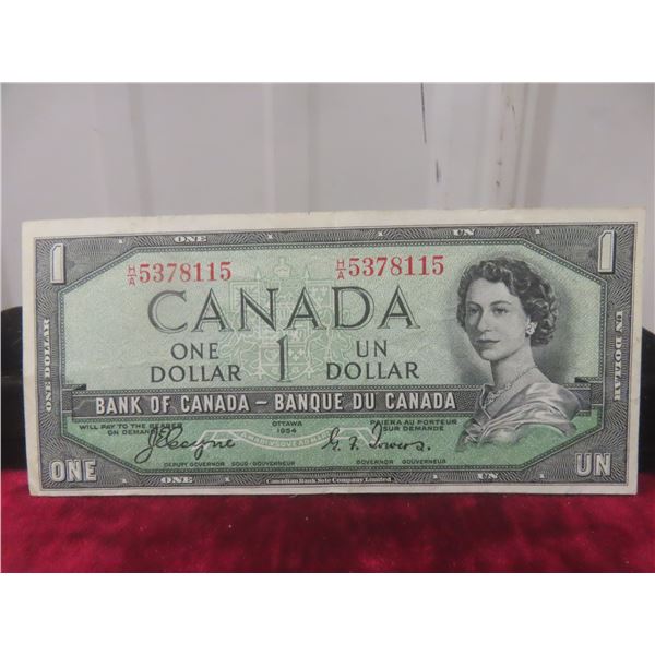 1954 One Dollar Bill, Devil's Face