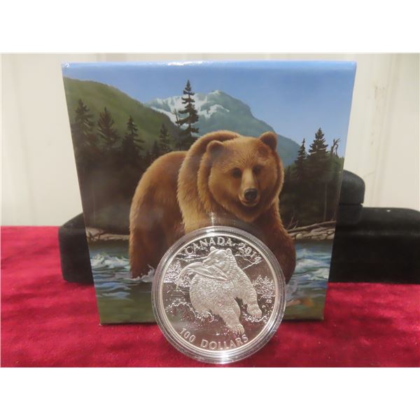 2014 Canadian $100 Fine Silver Coin — Solitary Titan: The Grizzly