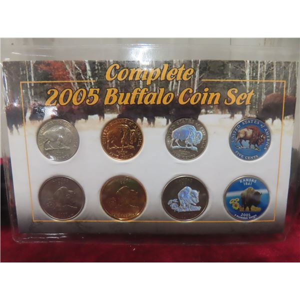 2005 Complete U.S. Buffalo Coin Set (2 Plated in 24k Gold)