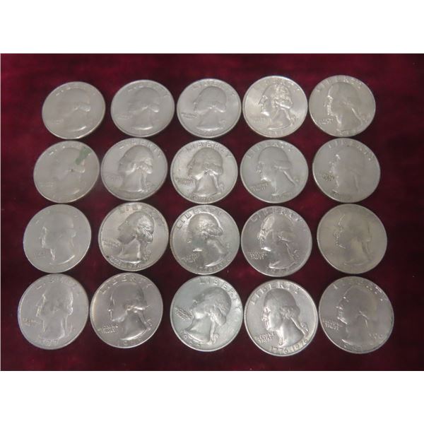 20 U.S. 25¢ Coins, Various Dates