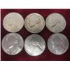 Image 1 : 6 U.S. 5¢ Coins: 1946, 1971, 1974, 1977, 1979, and 1994