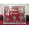 Image 1 : America's 4 Most Historic Coins: 1943 Steel Penny, 1935 Buffalo Nickel, Bicentennial Quarter +