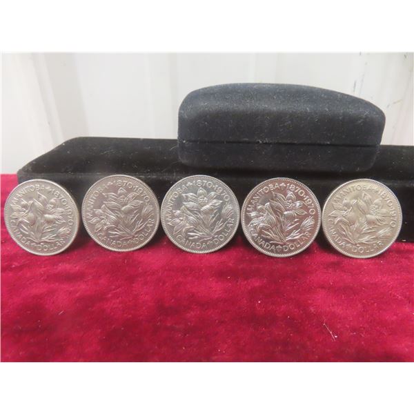 5 x 1970 Canadian $1 Coins
