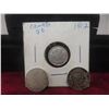 Image 1 : 2 Canadian 10¢ Coins (dates unclear, includes approx. 1917) and 1910?/1912 5¢ Coin