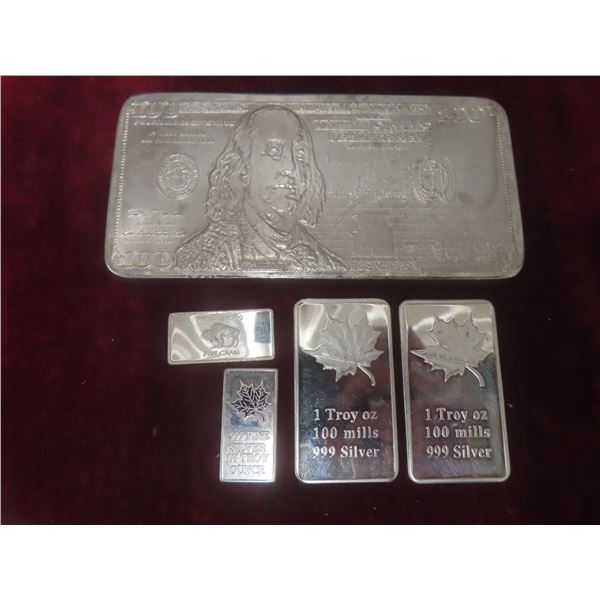 5 Silver Plated Bars