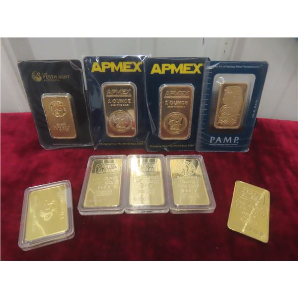 9 Gold Plated Bars