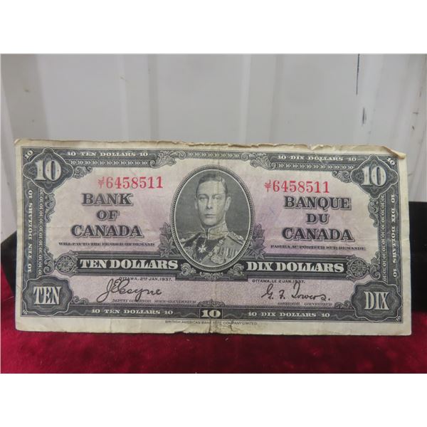 1937 Canadian $10 Bill
