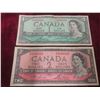 Image 1 : 1954 Canadian $1 and $2 Bills