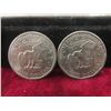 Image 5 : 5 x 1970s U.S. Kennedy Half Dollars, 2 x 1979 U.S. $1 Coins, and U.S. Buffalo Nickel (1928?)