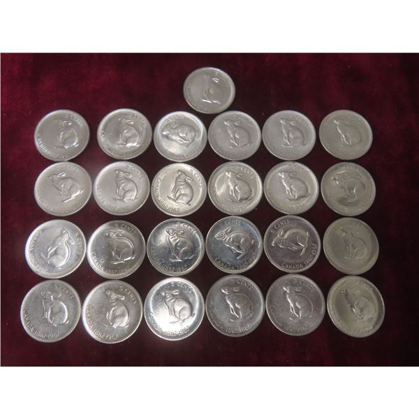 25 x 1967 Canadian Centennial Nickels