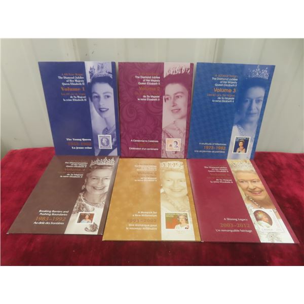 Volumes 1-6 Queen Elizabeth II Diamond Jubilee Stamp and Postcard Sets