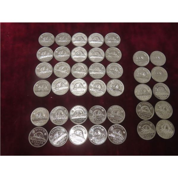 40 x 1968 Uncirculated Canadian Nickels