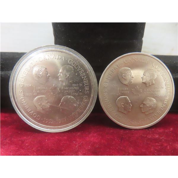 2 1977 Canadian Medallions, Queen Elizabeth II Silver Jubilee