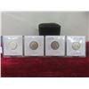 Image 1 : Set of 4 Canadian Nickels: 1936, 1937, 1938, 1939