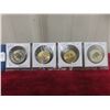 Image 1 : 4 Colored Canadian $1 and $2 Coins: 2022 and 2025